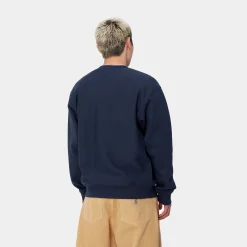 Sweats>Carhartt WIP American Script Sweatshirt Air Force Blue