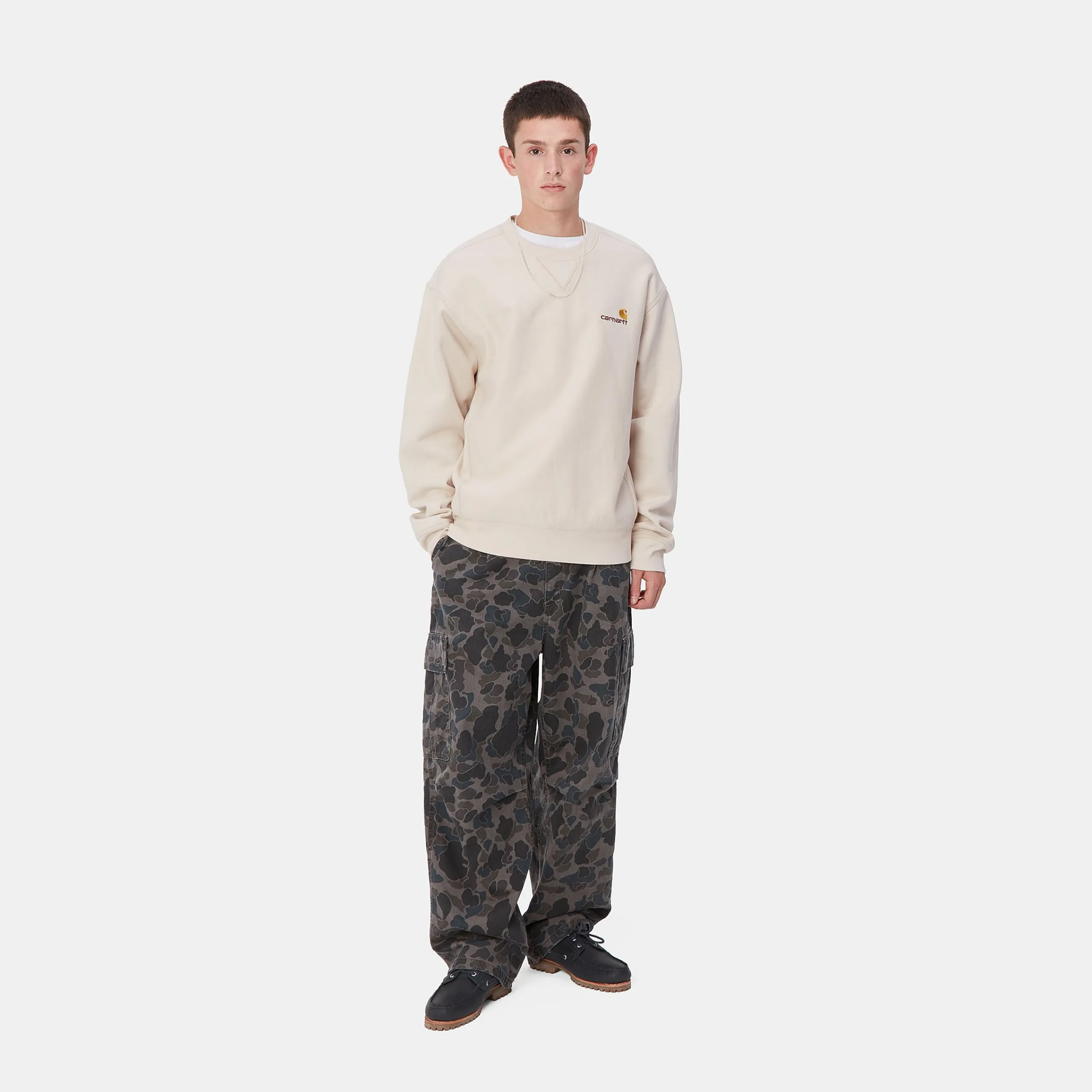 Sweats>Carhartt WIP American Script Sweatshirt Moonbeam