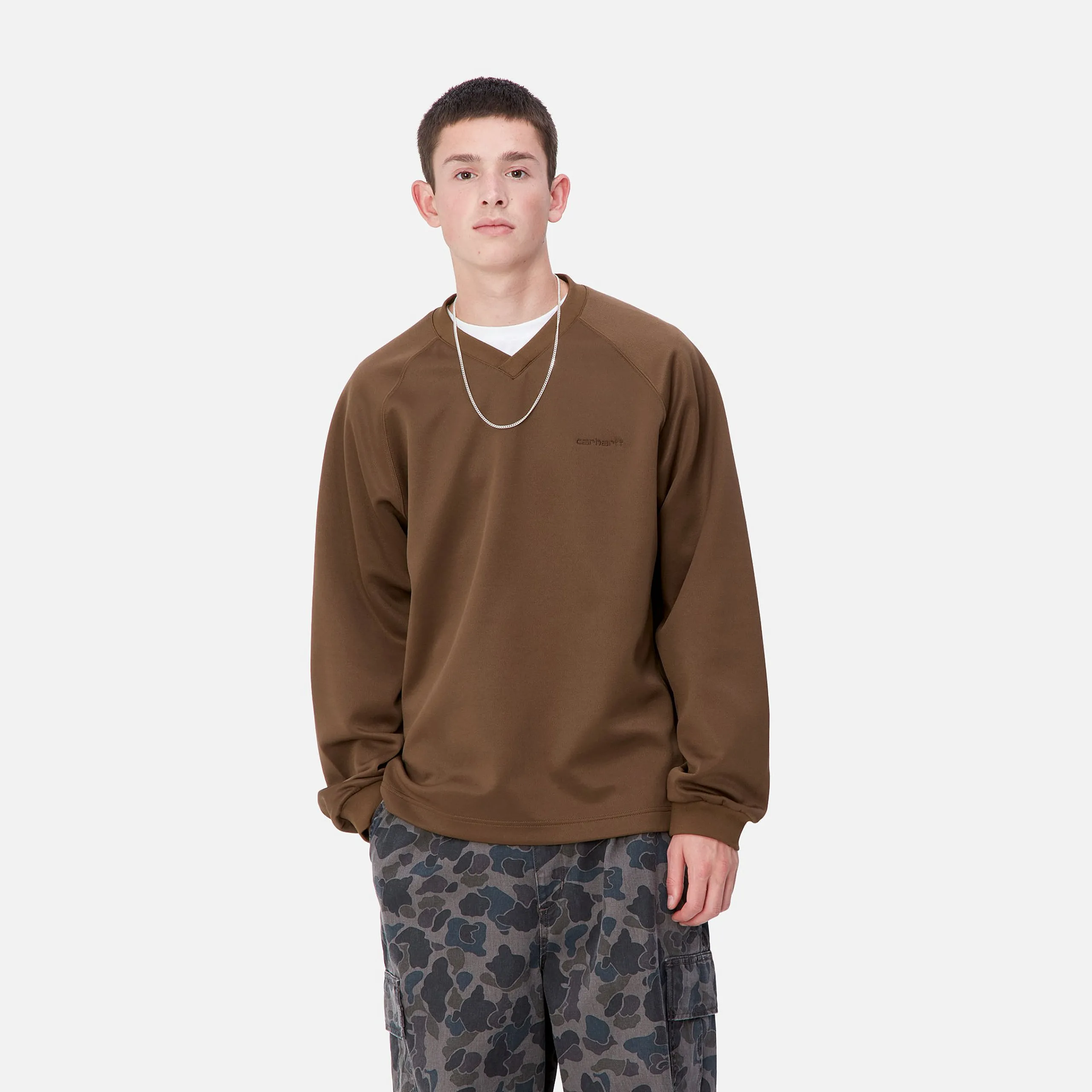 Sweats>Carhartt WIP Bolan V-Neck Sweat Chocolate / Tobacco