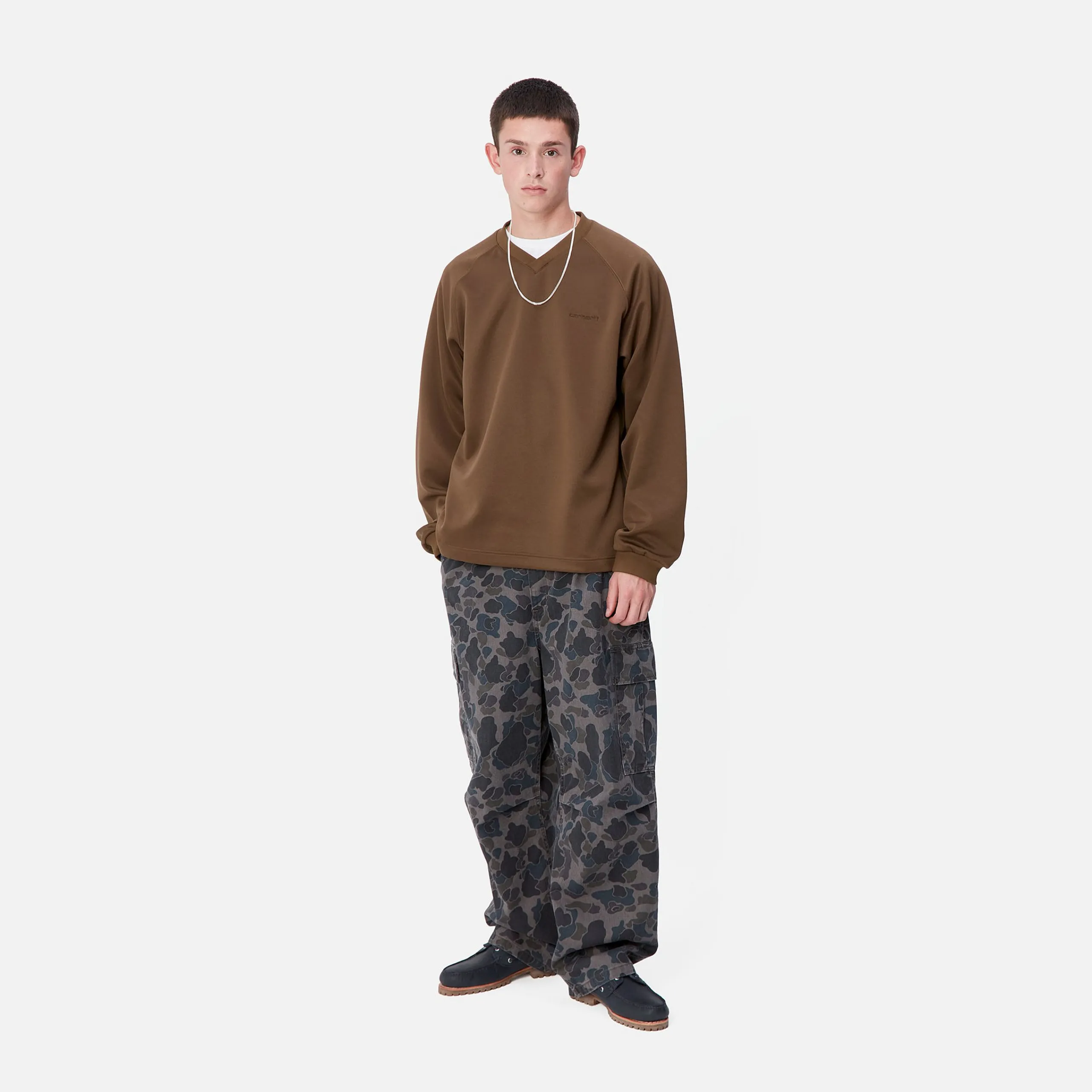 Sweats>Carhartt WIP Bolan V-Neck Sweat Chocolate / Tobacco