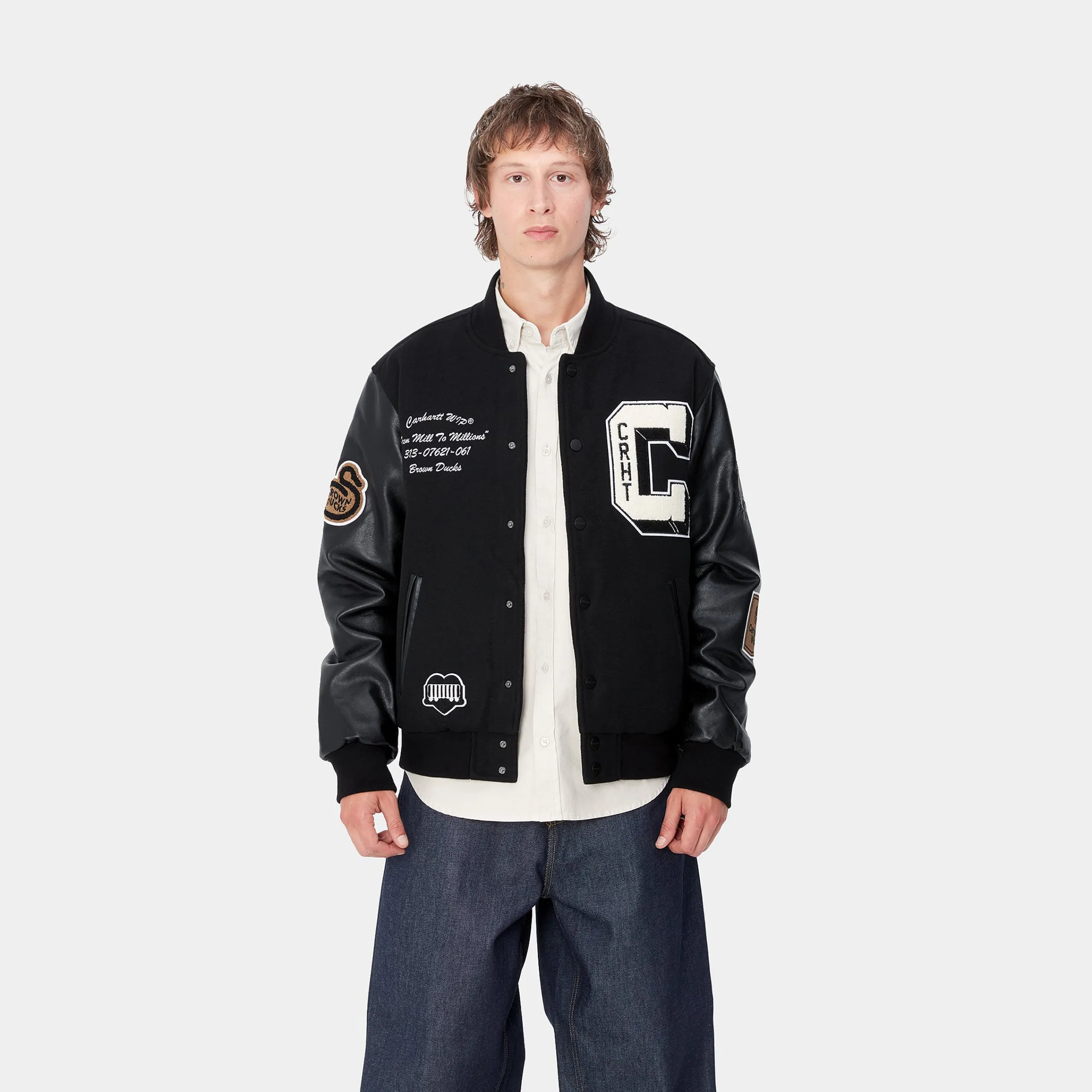 Jacken & Mäntel>Carhartt WIP Brown Ducks Bomber Black / Black