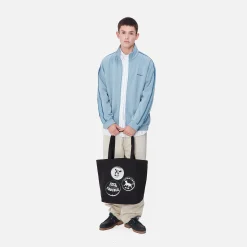 Accessoires|Accessoires>Carhartt WIP Canvas Graphic Tote Pins Print, Black