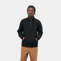 Sweats>Carhartt WIP Chase Neck Zip Sweatshirt Black / Gold