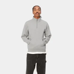 Sweats>Carhartt WIP Chase Neck Zip Sweatshirt Grey Heather / Gold