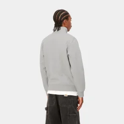 Sweats>Carhartt WIP Chase Neck Zip Sweatshirt Grey Heather / Gold