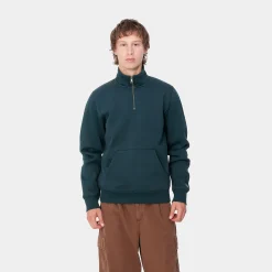 Sweats>Carhartt WIP Chase Neck Zip Sweatshirt Duck Blue / Gold