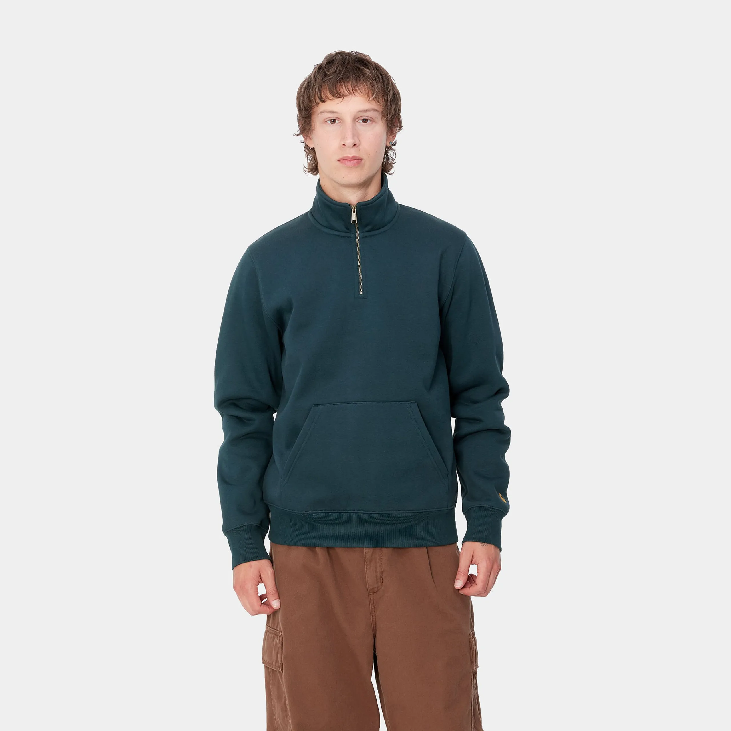 Sweats>Carhartt WIP Chase Neck Zip Sweatshirt Duck Blue / Gold