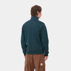 Sweats>Carhartt WIP Chase Neck Zip Sweatshirt Duck Blue / Gold