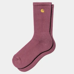 Accessoires|Accessoires>Carhartt WIP Chase Socks Dusty Fuchsia / Gold