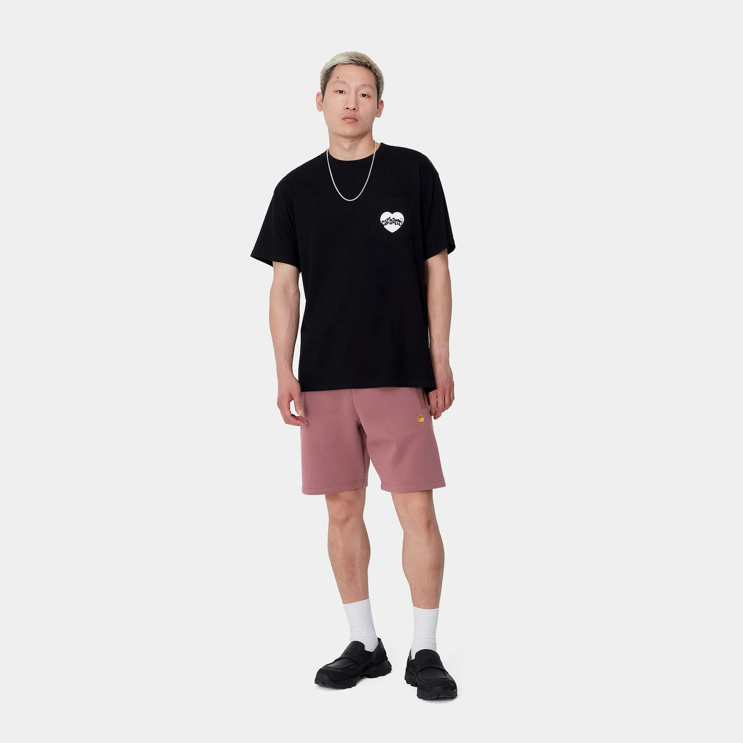Sweats|Shorts & Badehosen>Carhartt WIP Chase Sweat Short Dusty Fuchsia / Gold