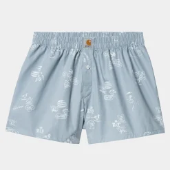 Unterwäsche>Carhartt WIP Cotton Boxer Stamp Print, Misty Sky