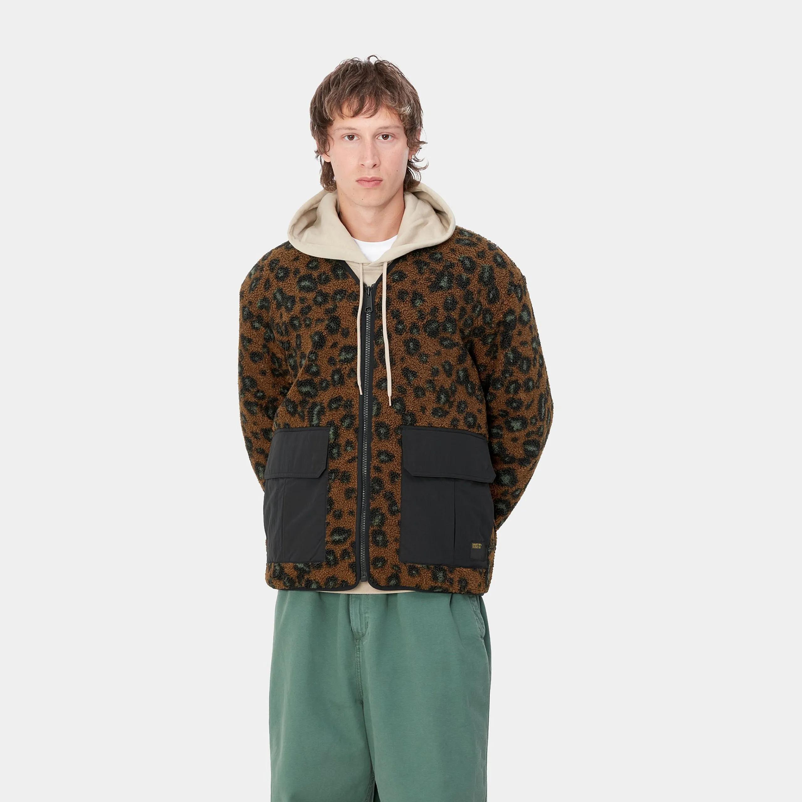 Jacken & Mäntel>Carhartt WIP Devin Liner Camo Leo Jacquard, Tamarind / Black