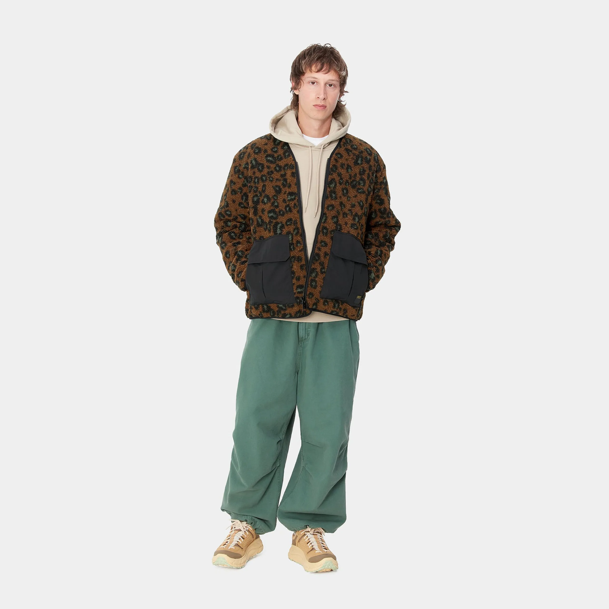 Jacken & Mäntel>Carhartt WIP Devin Liner Camo Leo Jacquard, Tamarind / Black
