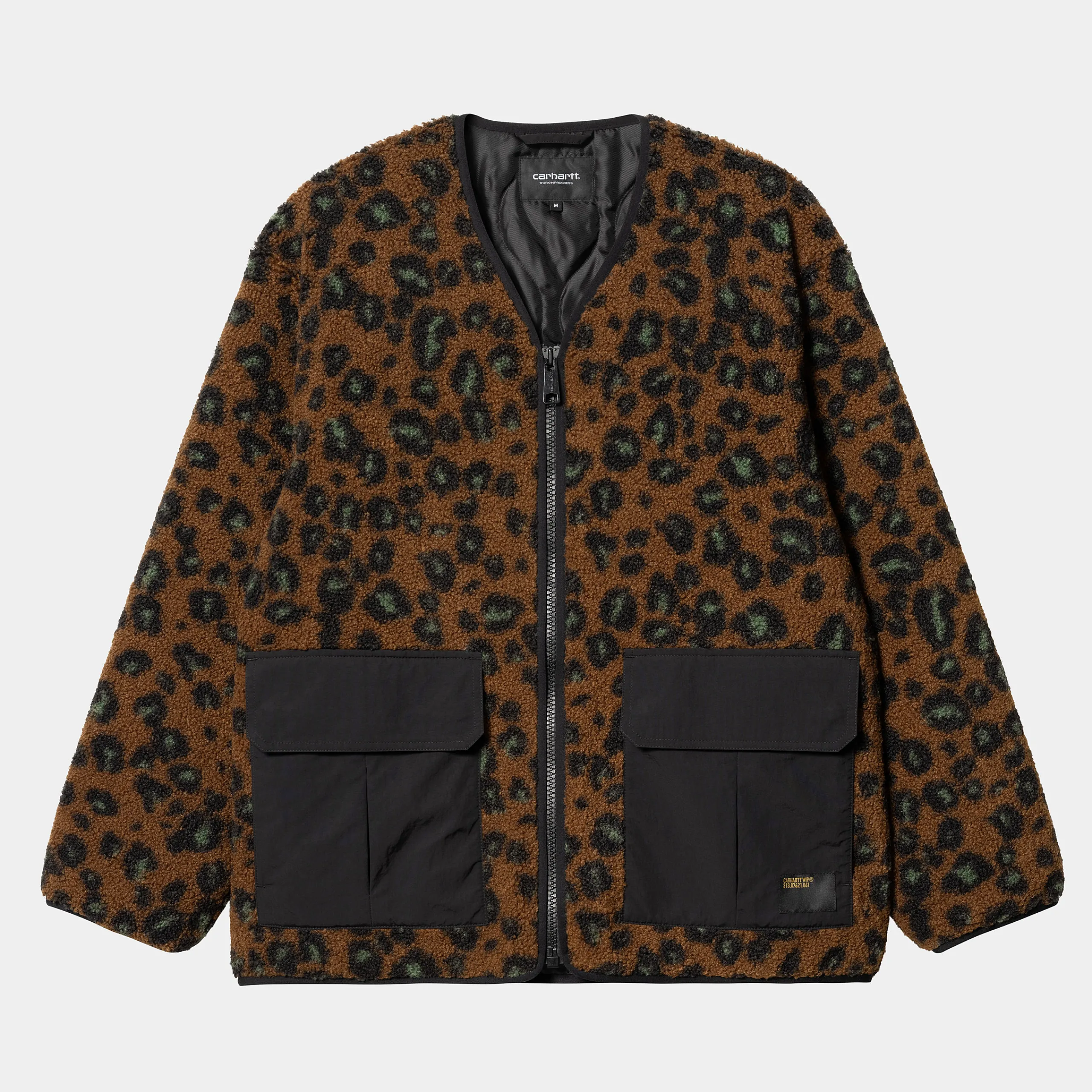 Jacken & Mäntel>Carhartt WIP Devin Liner Camo Leo Jacquard, Tamarind / Black