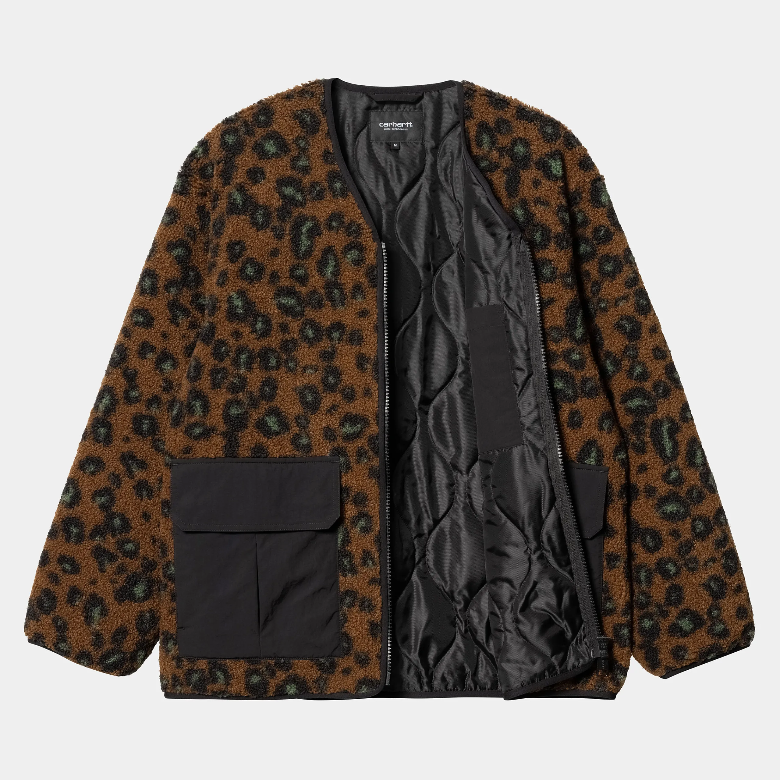 Jacken & Mäntel>Carhartt WIP Devin Liner Camo Leo Jacquard, Tamarind / Black