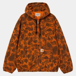 Jacken & Mäntel>Carhartt WIP Duck Active Jacket Camo Duck, Green / Turmeric