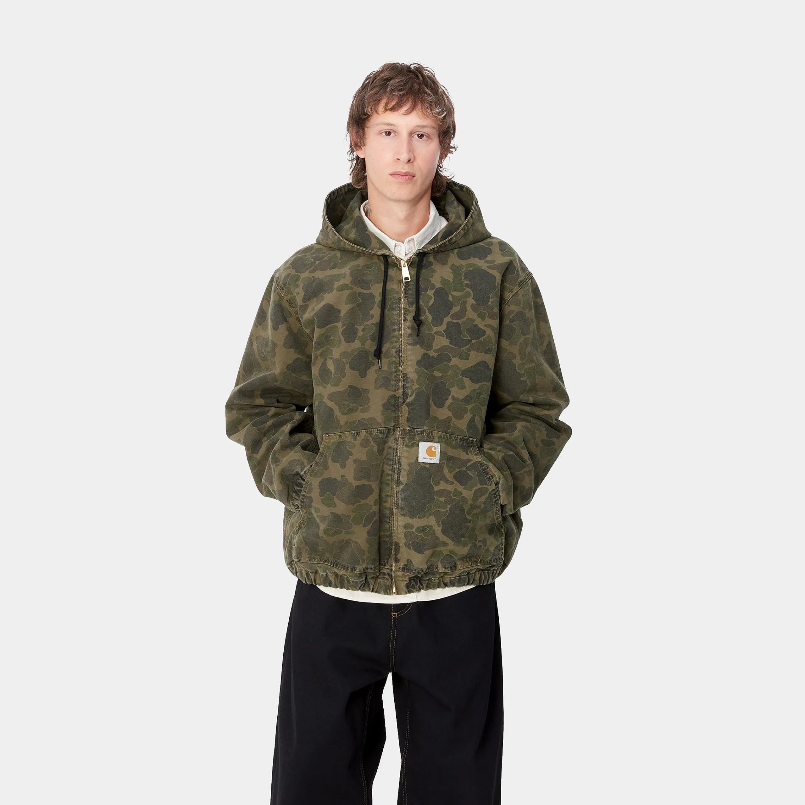 Jacken & Mäntel>Carhartt WIP Duck Active Jacket Camo Duck, Green / Office Green
