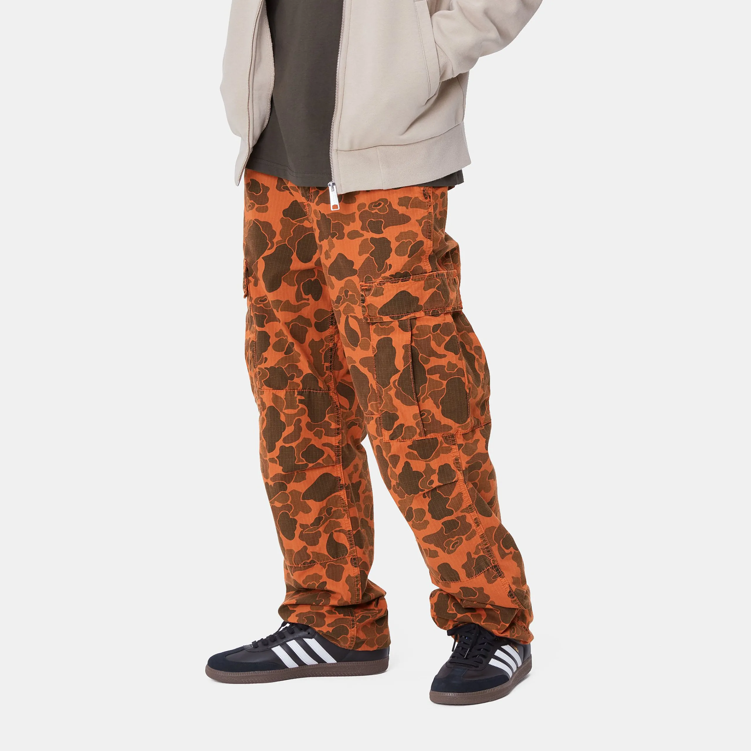 Hosen>Carhartt WIP Duck Cargo Pant Camo Duck Green / Turmeric