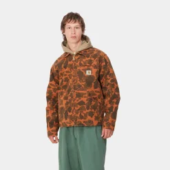 Jacken & Mäntel>Carhartt WIP Duck Detroit Jacket Camo Duck, Green / Turmeric