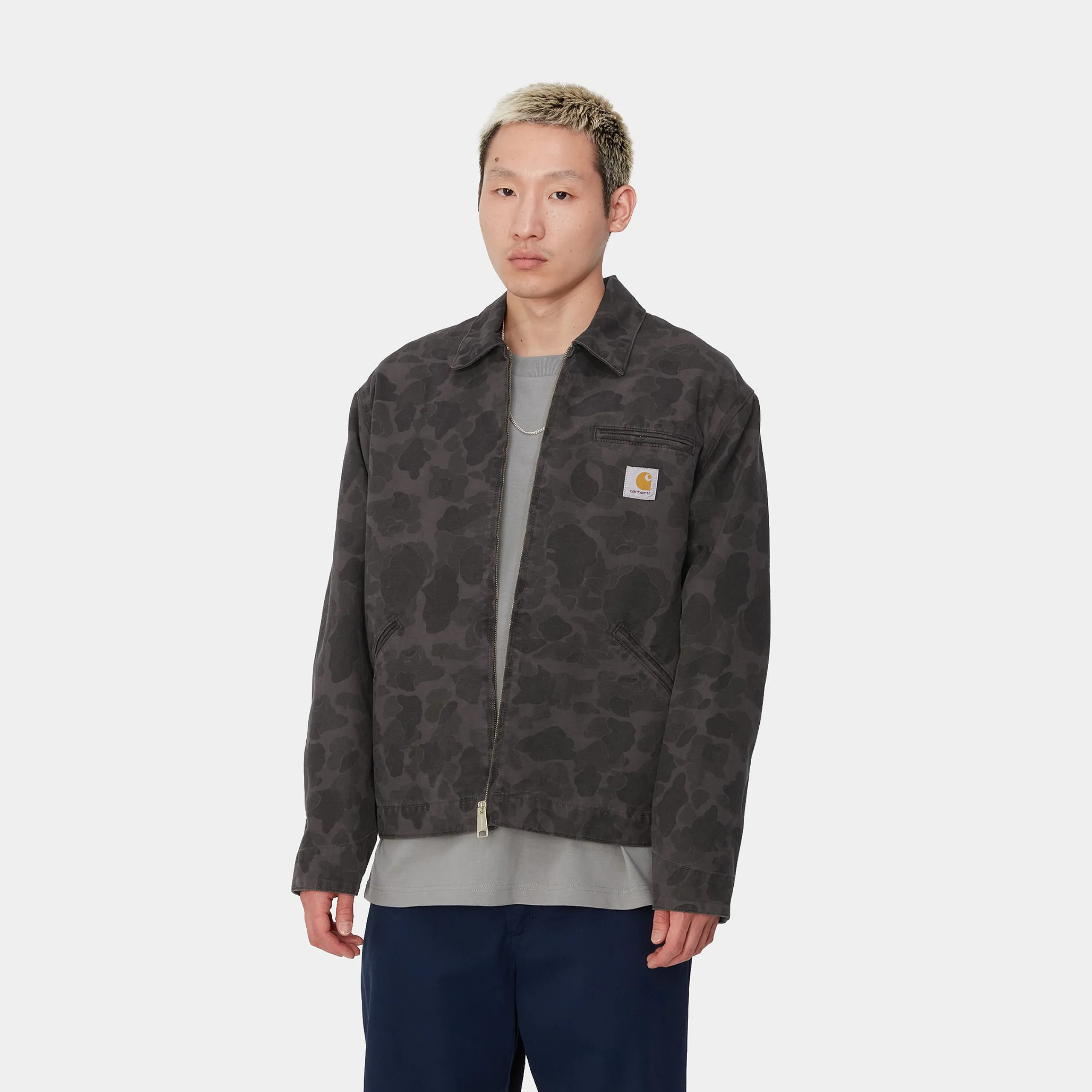 Jacken & Mäntel>Carhartt WIP Duck Detroit Jacket Camo Duck, Green / Graphite