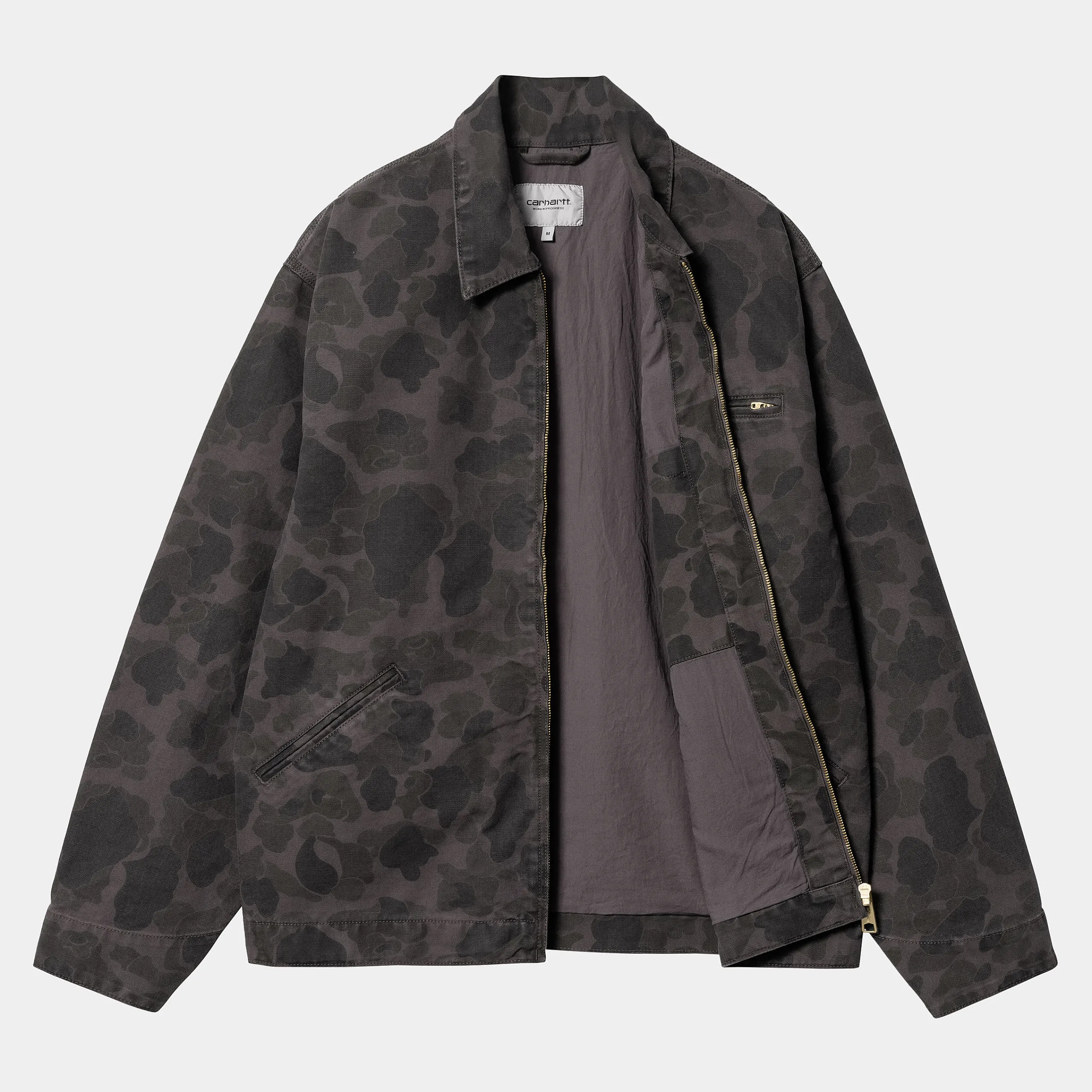 Jacken & Mäntel>Carhartt WIP Duck Detroit Jacket Camo Duck, Green / Graphite