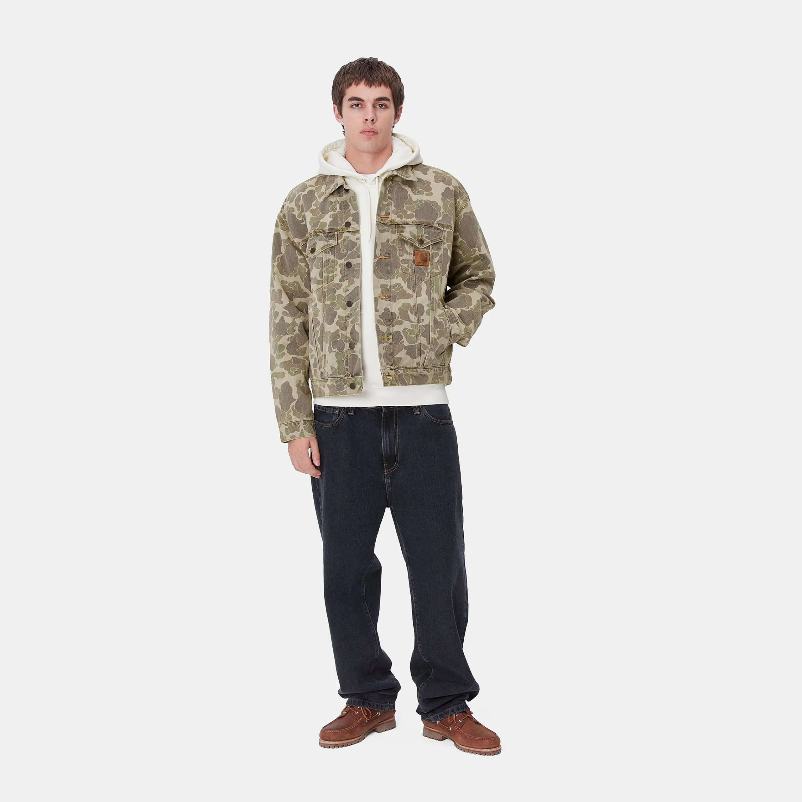 Jacken & Mäntel|Denim>Carhartt WIP Duck Helston Jacket Camo Duck, Black