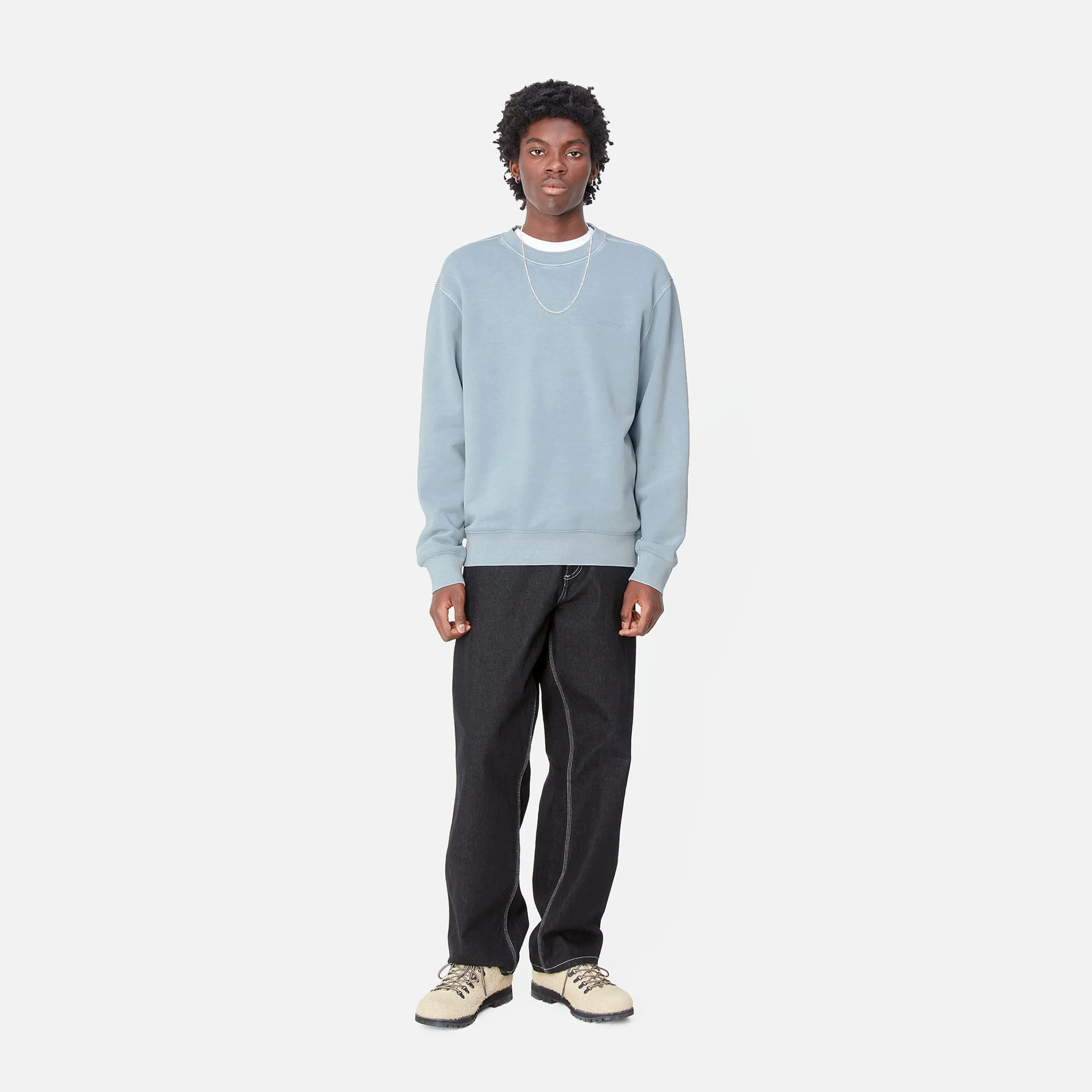 Sweats>Carhartt WIP Duster Script Sweat Misty Sky