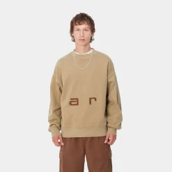 Sweats>Carhartt WIP Felt Script Sweat Peanut / Tobacco