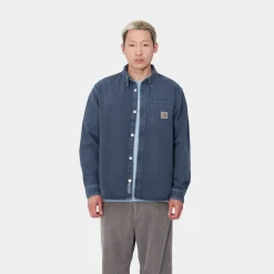 Jacken & Mäntel|Hemden>Carhartt WIP George Shirt Jac Air Force Blue