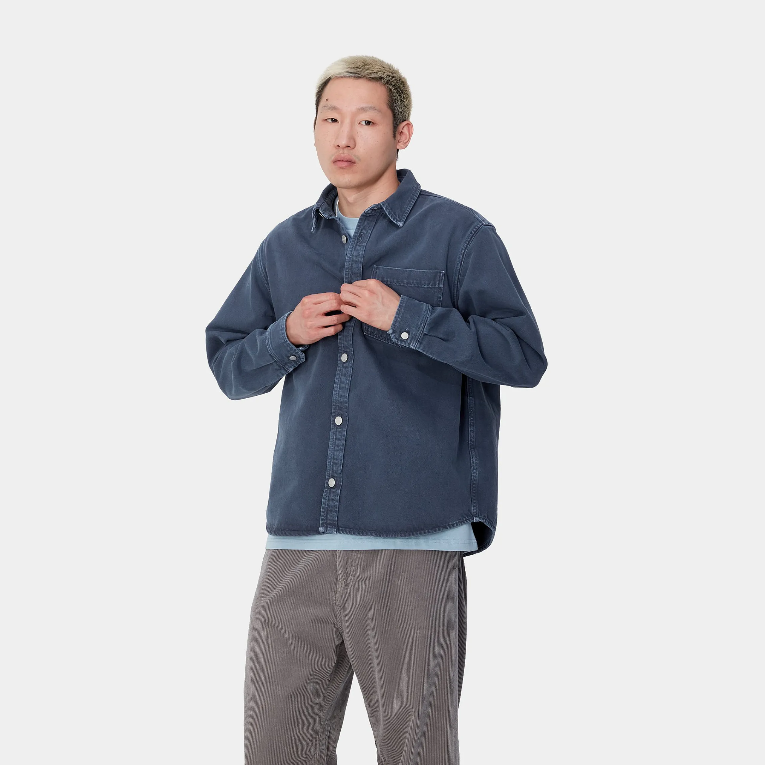Jacken & Mäntel|Hemden>Carhartt WIP George Shirt Jac Air Force Blue