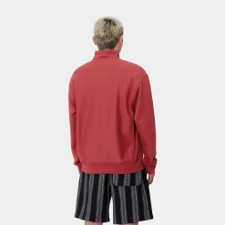 Sweats>Carhartt WIP Half Zip American Script Sweatshirt Tuscany