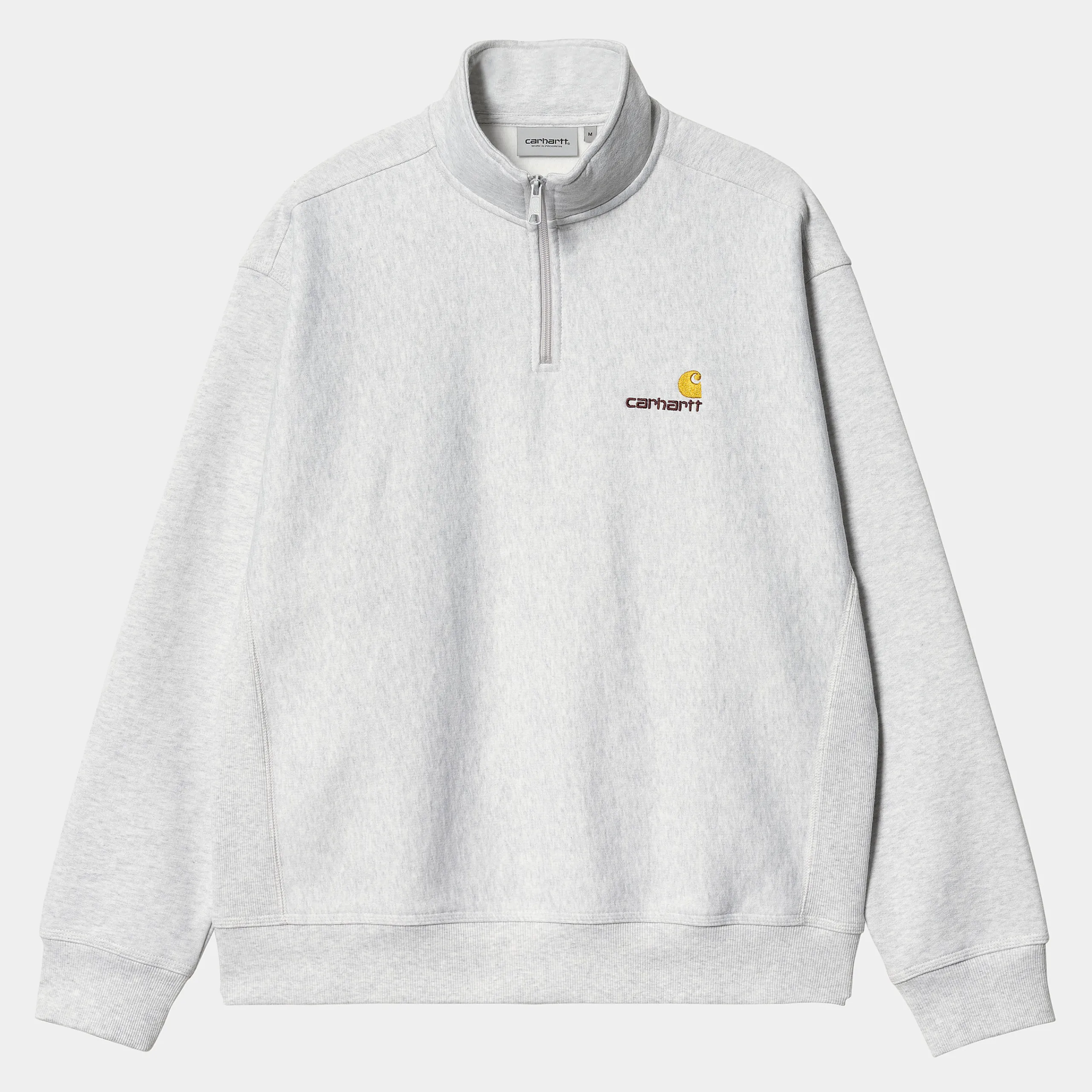 Sweats>Carhartt WIP Half Zip American Script Sweatshirt Ash Heather