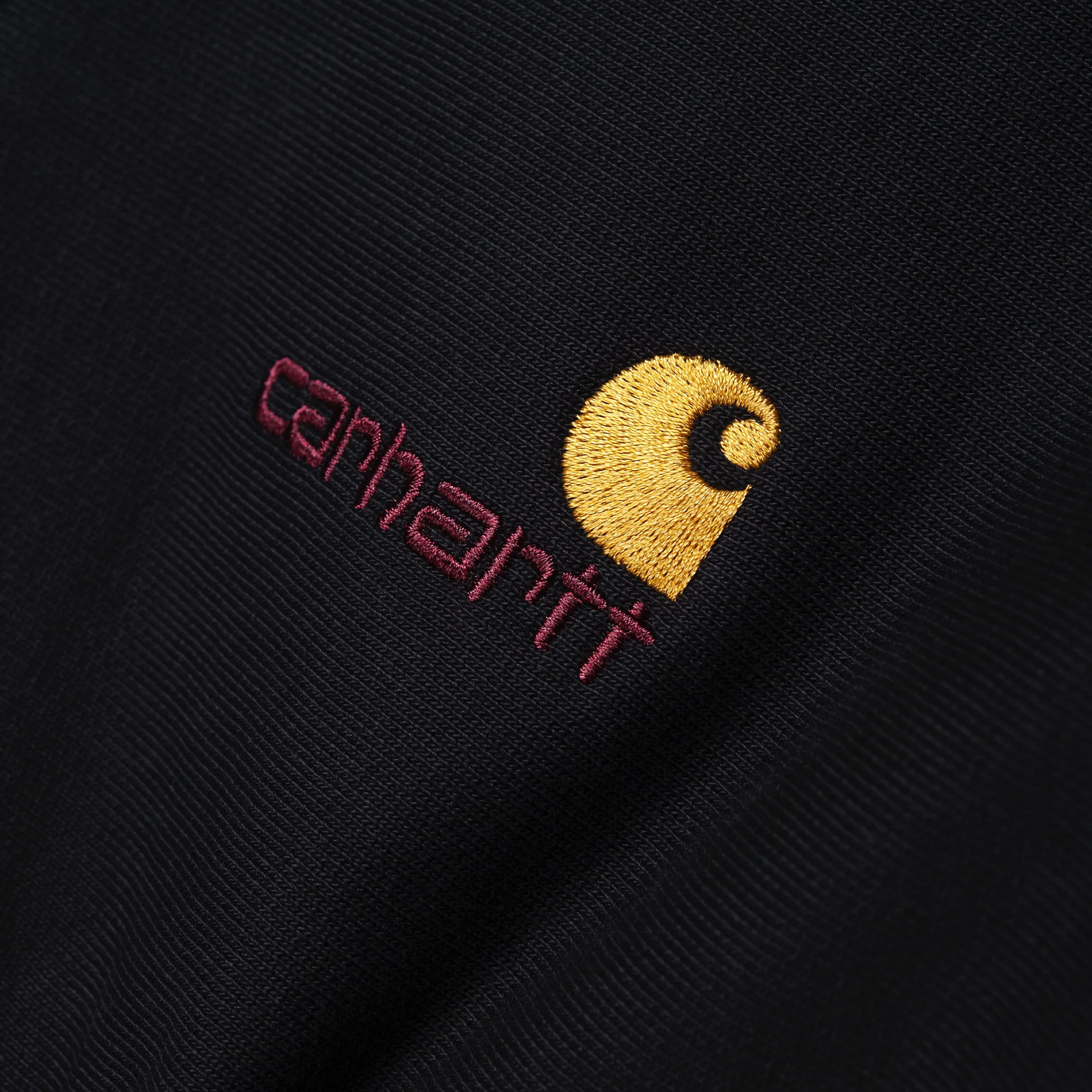 Sweats>Carhartt WIP Half Zip American Script Sweatshirt Black