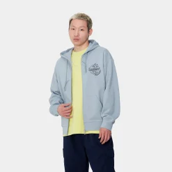 Sweats>Carhartt WIP Hooded Ablaze Jacket Misty Sky / Black