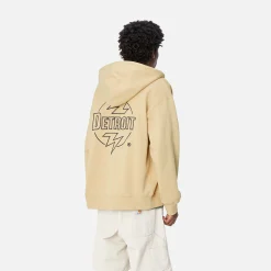 Sweats>Carhartt WIP Hooded Ablaze Jacket Cornsilk / Air Force Blue