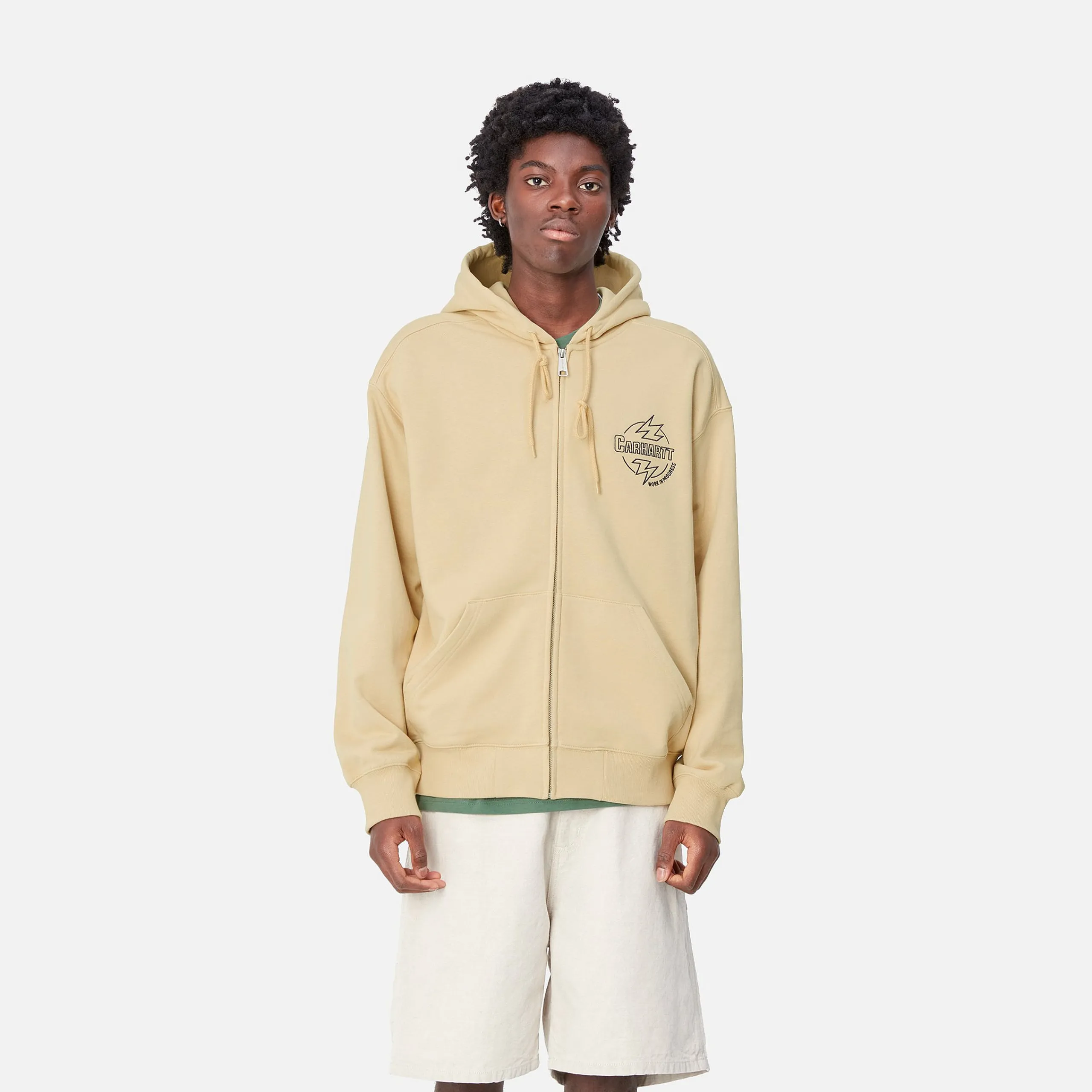 Sweats>Carhartt WIP Hooded Ablaze Jacket Cornsilk / Air Force Blue