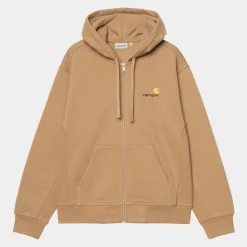 Sweats>Carhartt WIP Hooded American Script Jacket Peanut