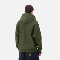 Sweats>Carhartt WIP Hooded American Script Sweatshirt Tarragon