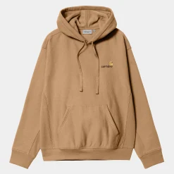 Sweats>Carhartt WIP Hooded American Script Sweatshirt Peanut