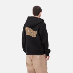 Sweats>Carhartt WIP Hooded Brown Ducks Jacket Black