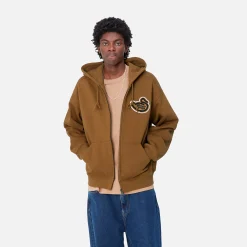 Sweats>Carhartt WIP Hooded Brown Ducks Jacket Hamilton Brown