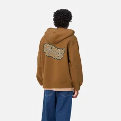 Sweats>Carhartt WIP Hooded Brown Ducks Jacket Hamilton Brown
