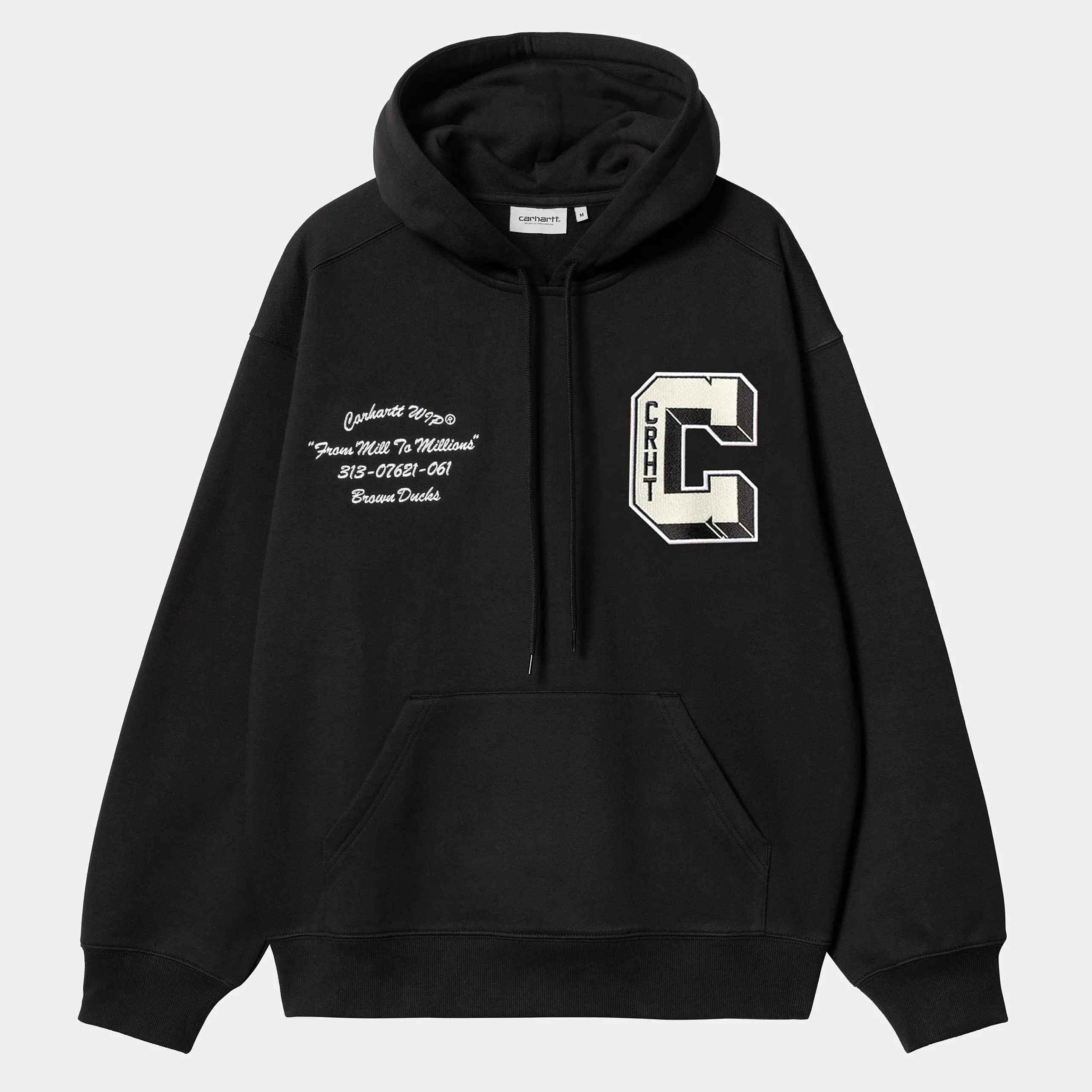 Sweats>Carhartt WIP Hooded Brown Ducks Sweat Black