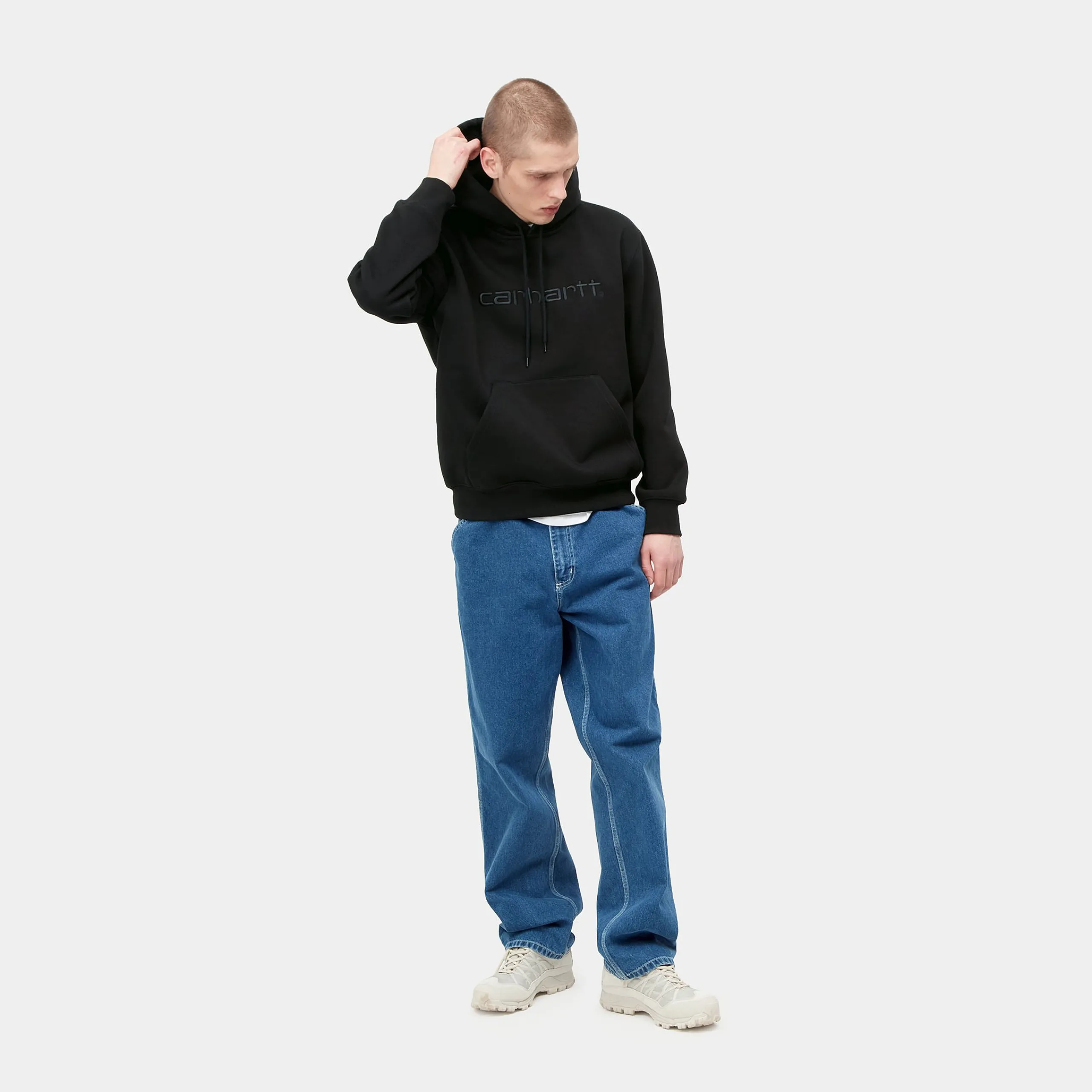 Sweats>Carhartt WIP Hooded Carhartt Sweatshirt Black / Black