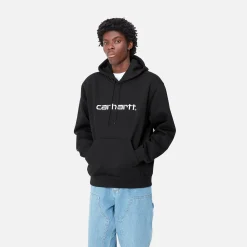 Sweats>Carhartt WIP Hooded Carhartt Sweatshirt Black / White