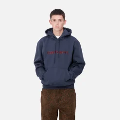 Sweats>Carhartt WIP Hooded Carhartt Sweatshirt Air Force Blue / Malbec