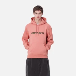 Sweats>Carhartt WIP Hooded Carhartt Sweatshirt Dusty Rose / Sycamore Tree