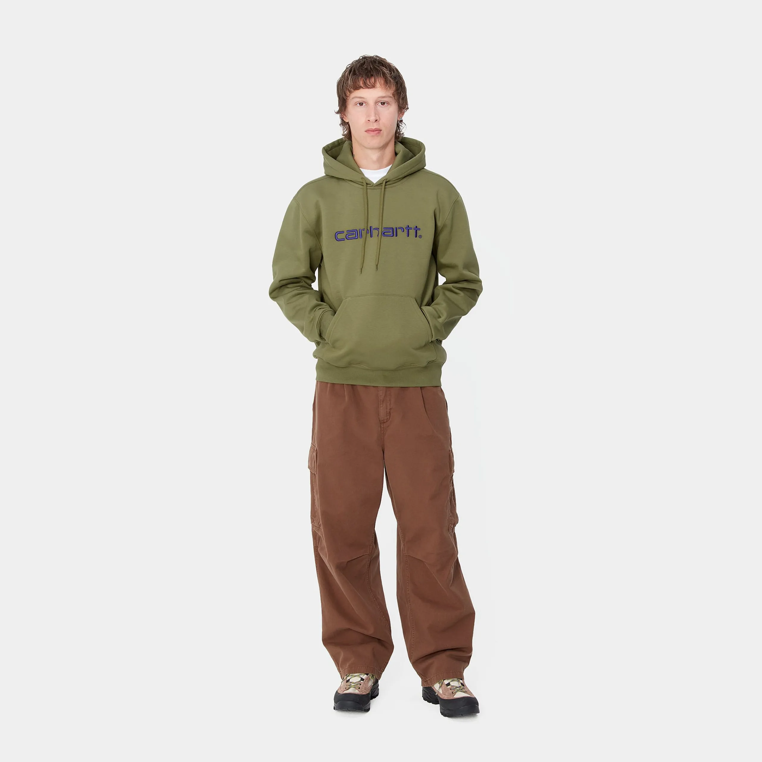 Sweats>Carhartt WIP Hooded Carhartt Sweatshirt Capulet / Aura