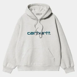 Sweats>Carhartt WIP Hooded Carhartt Sweatshirt Ash Heather / Duck Blue