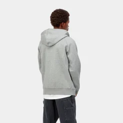 Sweats>Carhartt WIP Hooded Chase Jacket Grey Heather / Gold